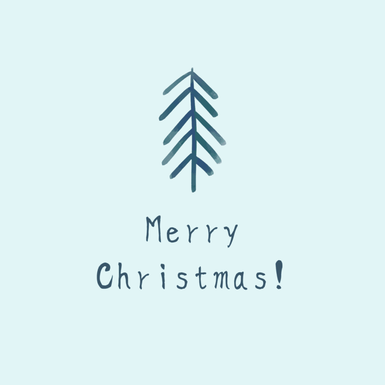 Jednoduchý pohľad na Vianoce so stromčekom a nápisom Merry Christmas