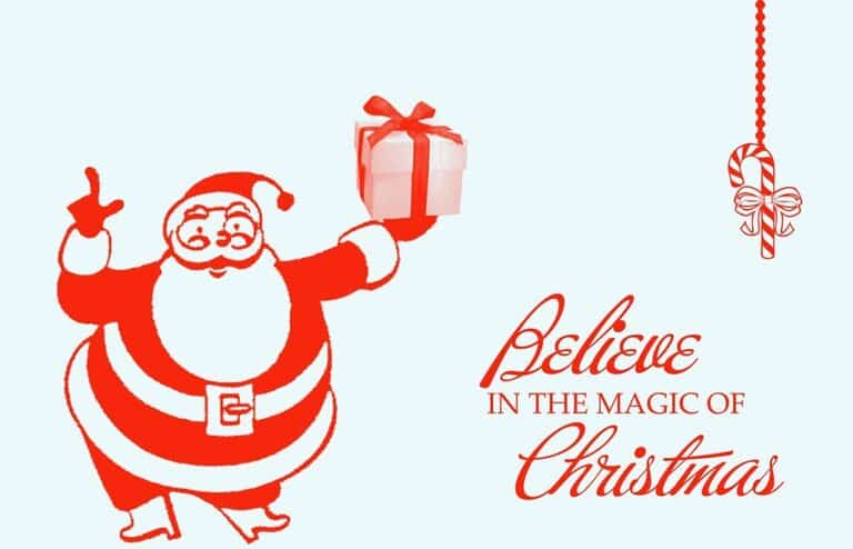 Humorné anglické prianie s obrázkom Santy.