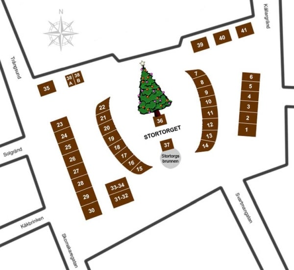 Plánok adventného jarmoku v Starom meste.